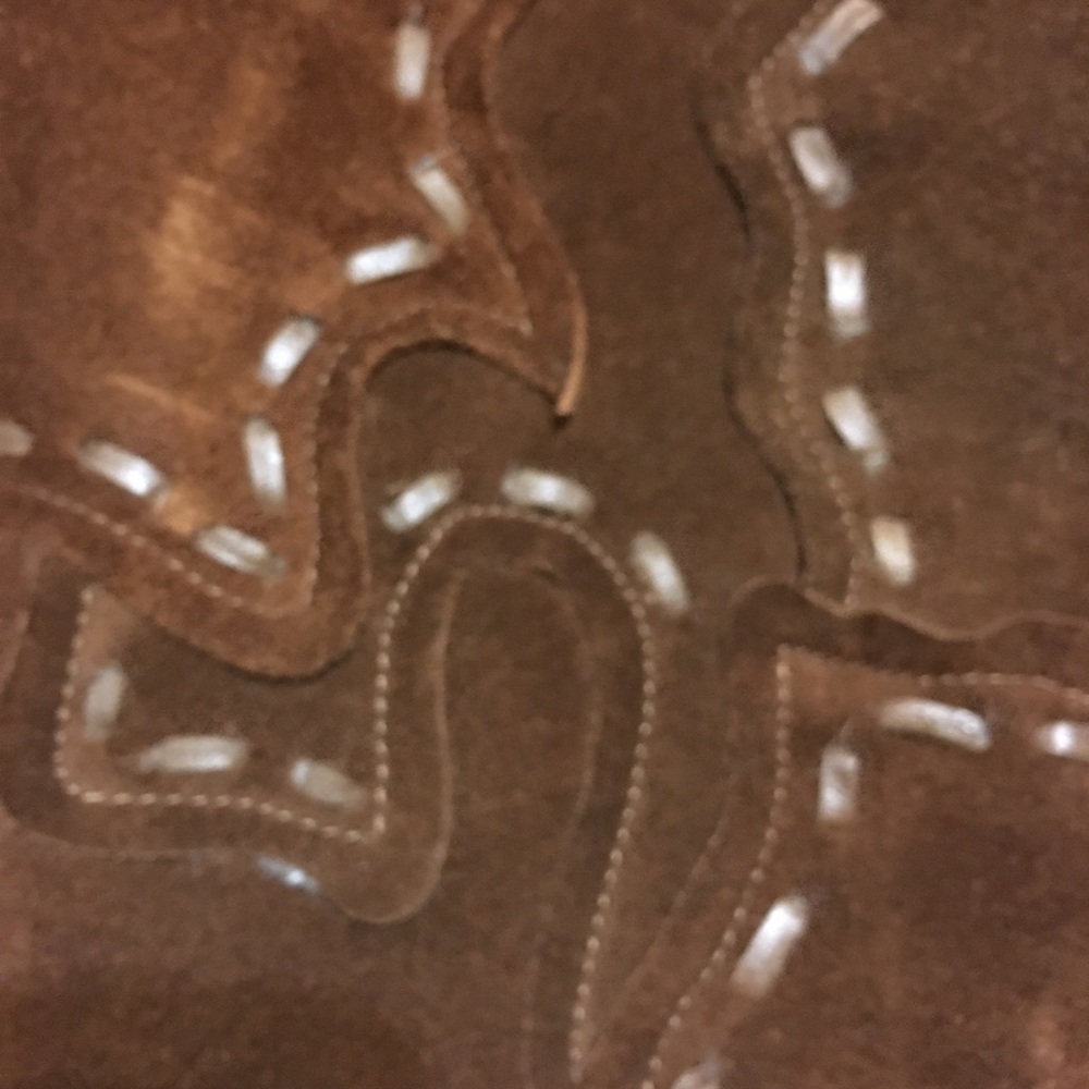 Vintage Brown suede Boots with stitching